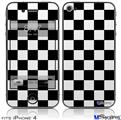 iPhone 4 Decal Style Vinyl Skin - Checkers White (DOES NOT fit newer iPhone 4S)