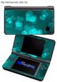 Bokeh Hearts Neon Teal - Decal Style Skin fits Nintendo DSi XL (DSi SOLD SEPARATELY)