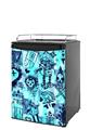 Kegerator Skin - Scene Kid Sketches Blue (fits medium sized dorm fridge and kegerators)