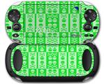 Skull And Crossbones Pattern Green - Decal Style Skin fits Sony PS Vita