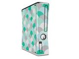 Brushed Circles Seafoam Decal Style Skin for XBOX 360 Slim Vertical