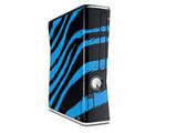 Zebra Blue Decal Style Skin for XBOX 360 Slim Vertical