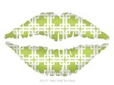 Boxed Sage Green - Kissing Lips Fabric Wall Skin Decal measures 24x15 inches