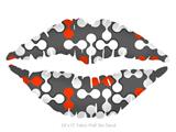 Locknodes 04 Red - Kissing Lips Fabric Wall Skin Decal measures 24x15 inches
