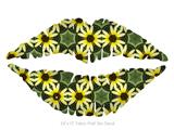 Daisies Yellow - Kissing Lips Fabric Wall Skin Decal measures 24x15 inches
